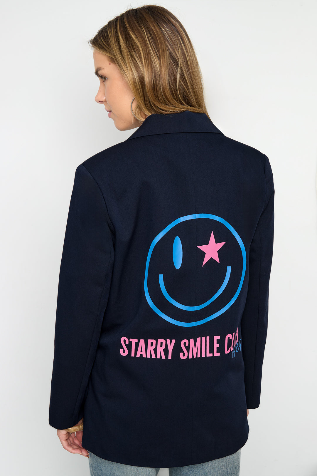 WW | Blazer Sterne Bedruckt Locker Sitzender Blazer Damenblazer