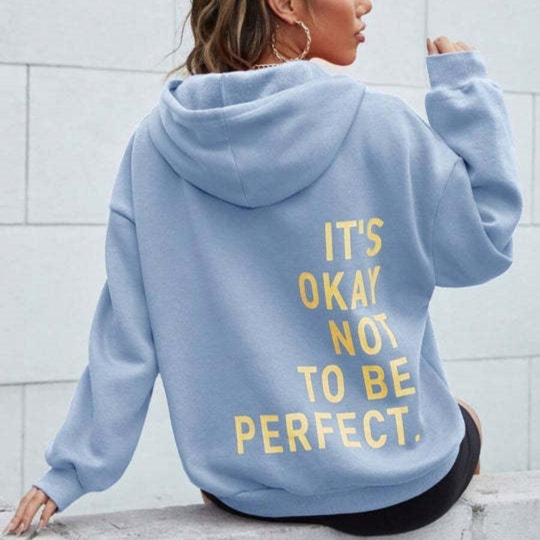 WW | Hoodie Comfortable Loose Fit Hoodie with Text Women's Hoodie