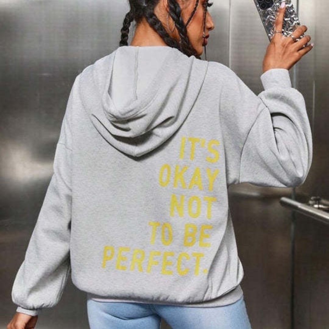 WW | Hoodie Comfortable Loose Fit Hoodie with Text Women's Hoodie
