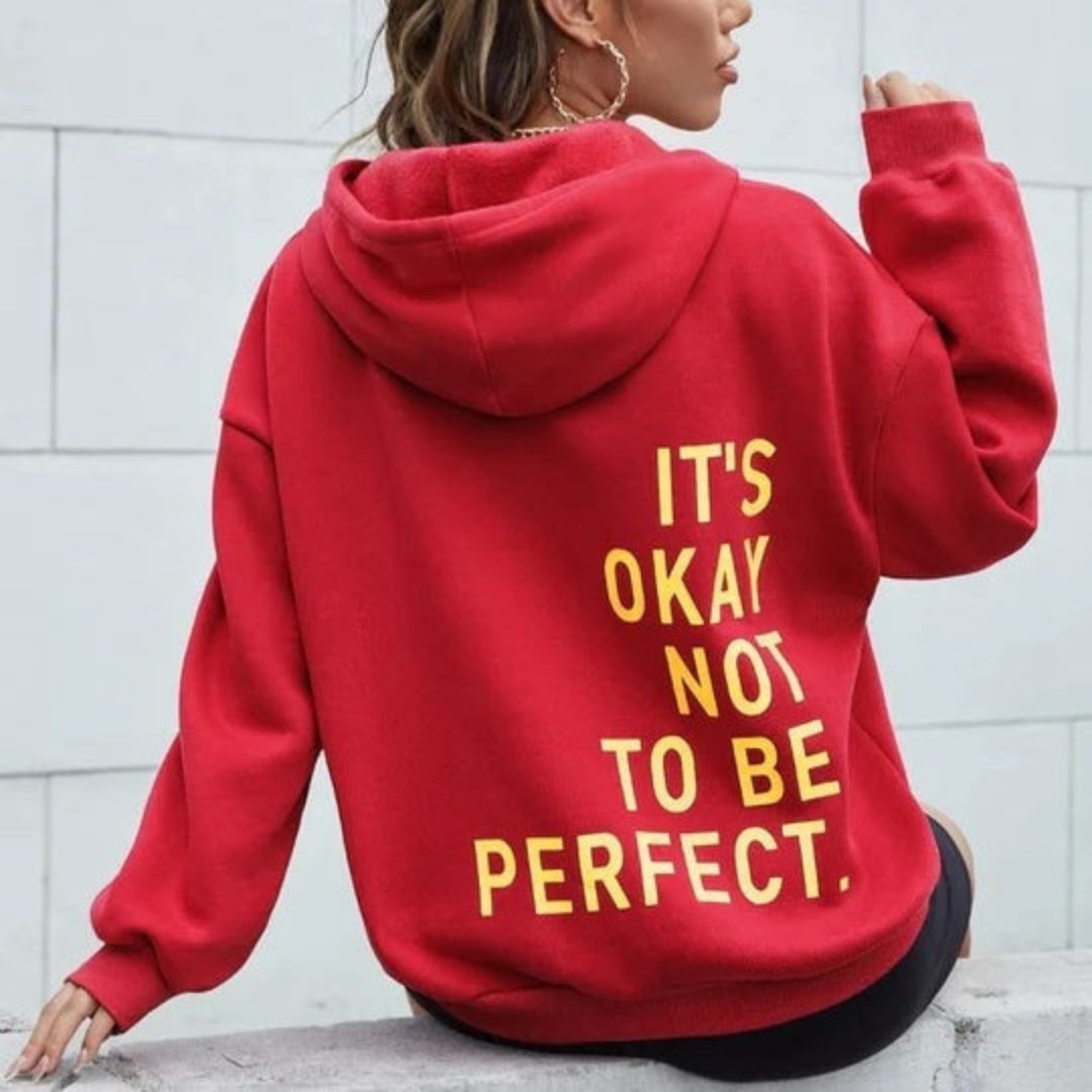 WW | Hoodie Comfortable Loose Fit Hoodie with Text Women's Hoodie