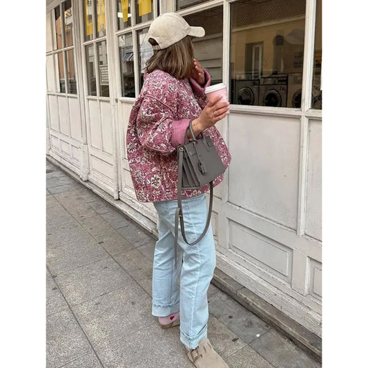 WW | Jacke Loose Fit Rosa Wattierte Jacke für Damen