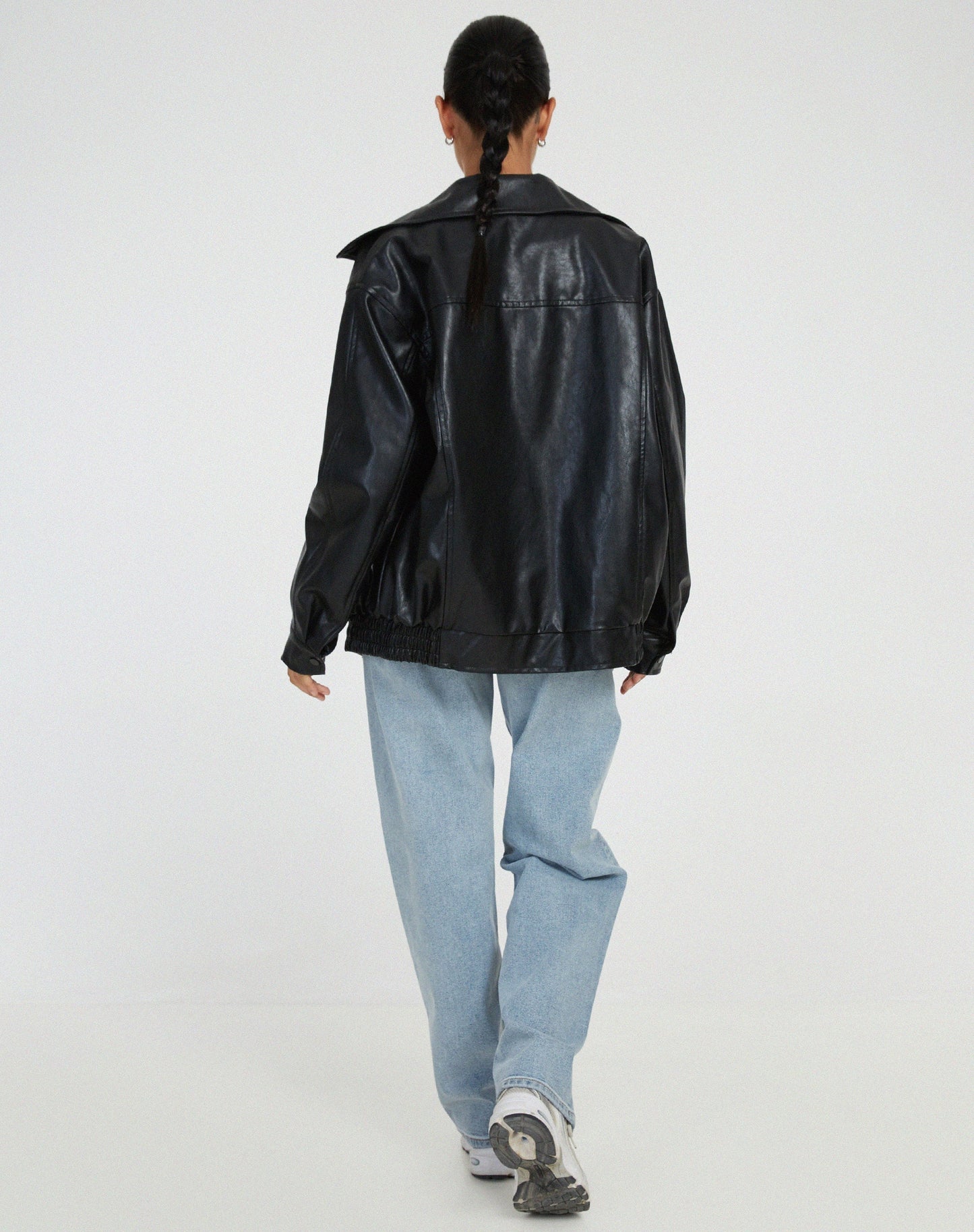 WW | Lederjacke Lederjacke mit Reißverschluss für Damen in Großen Größen