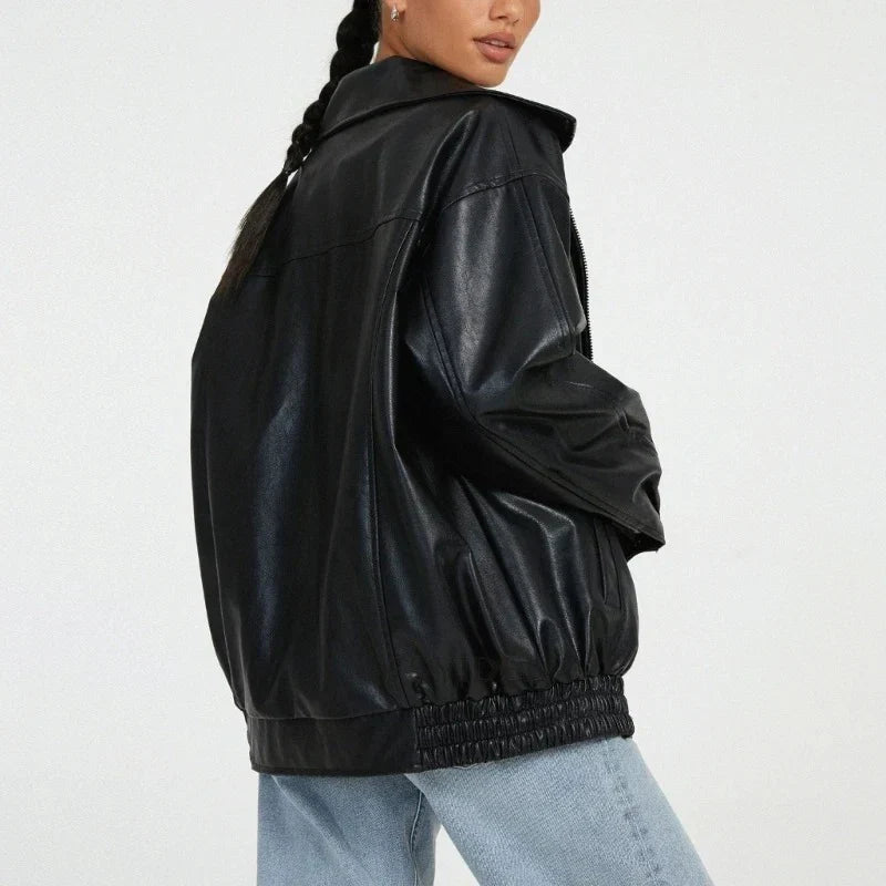 WW | Lederjacke Schwarz Braun Lederjacke Damen Lederjacke