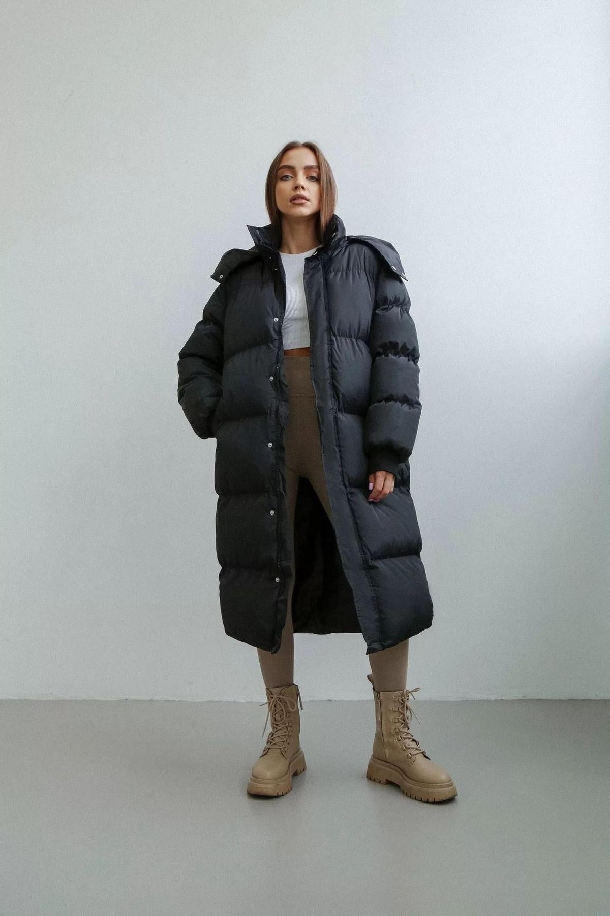 WW | Übergröße Gesteppter Puffer Trenchcoat Für Frauen