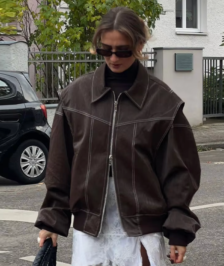 WW | BomberJacke Damen BomberJacke mit Reißverschluss für Den Herbst