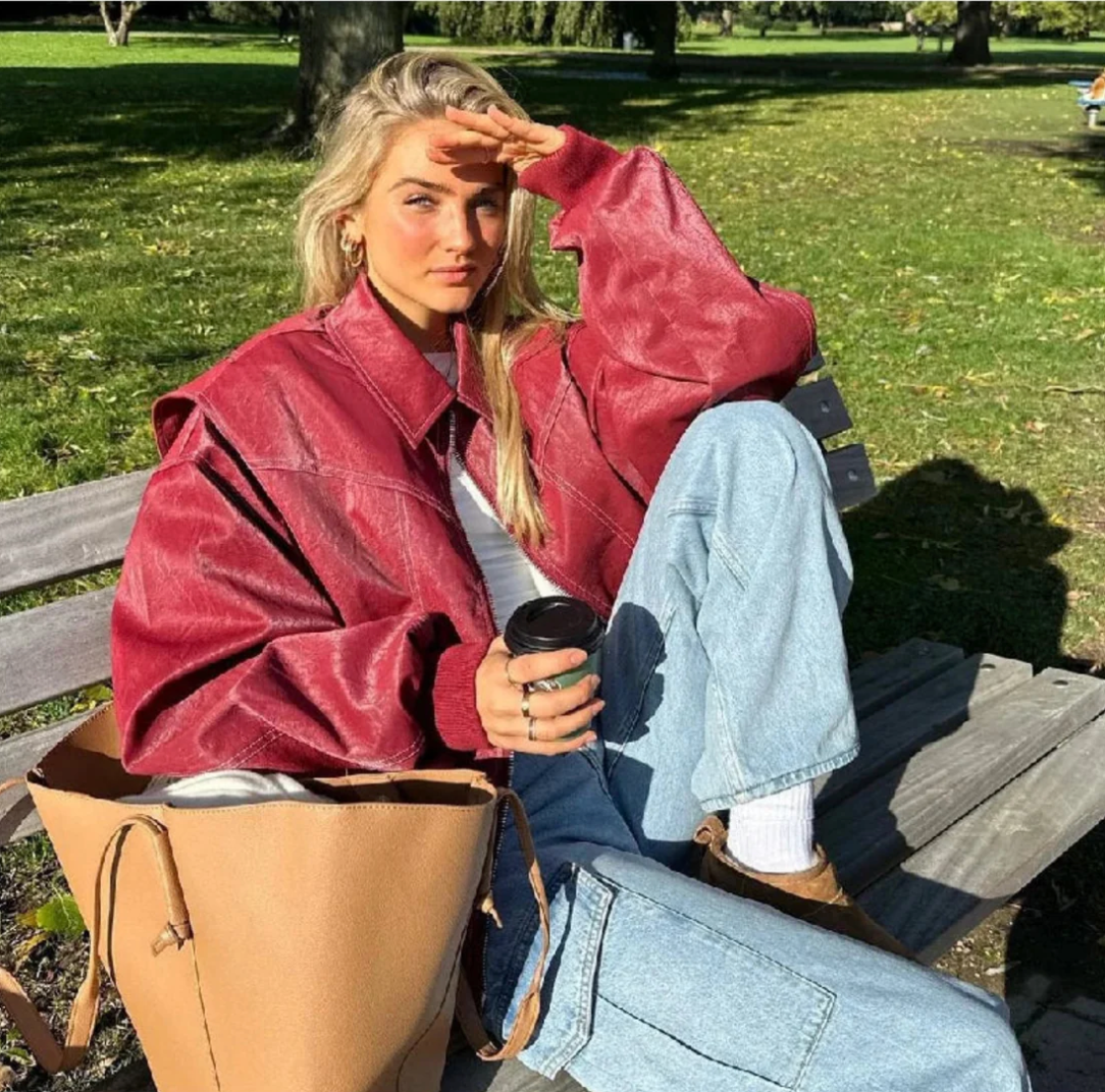 WW | BomberJacke Damen BomberJacke mit Reißverschluss für Den Herbst