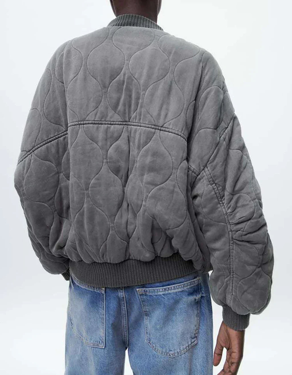 WW | Jacket Grey Padded Bomber Jacket Women's Jacket