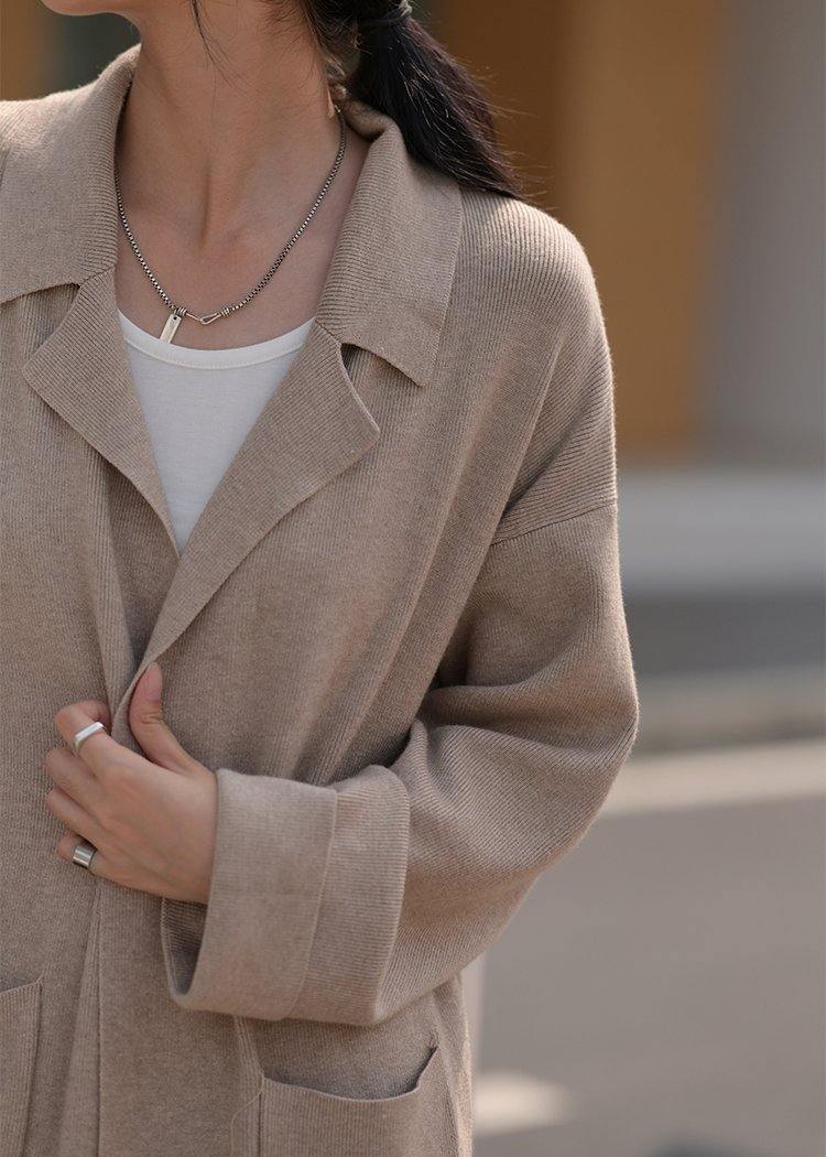 WW | Knitwear WW | Beige Patchwork Knit Coats