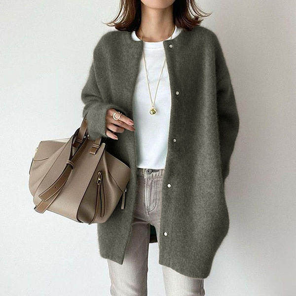WW | Weste Lang mit Knöpfen Weste Damen Strickjacke