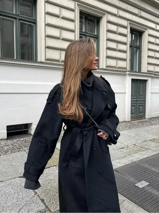 WW | Damen Oversized Woll-Winterjacke mit Taschen