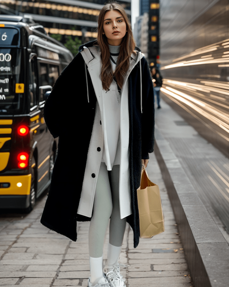 WW | Hooded Long Sherpa Jacket Winter Jacket for Women