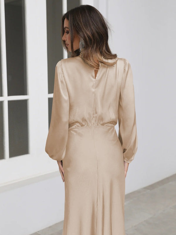 WW | Elegantes Abendkleid für Damen Lang Langärmelig