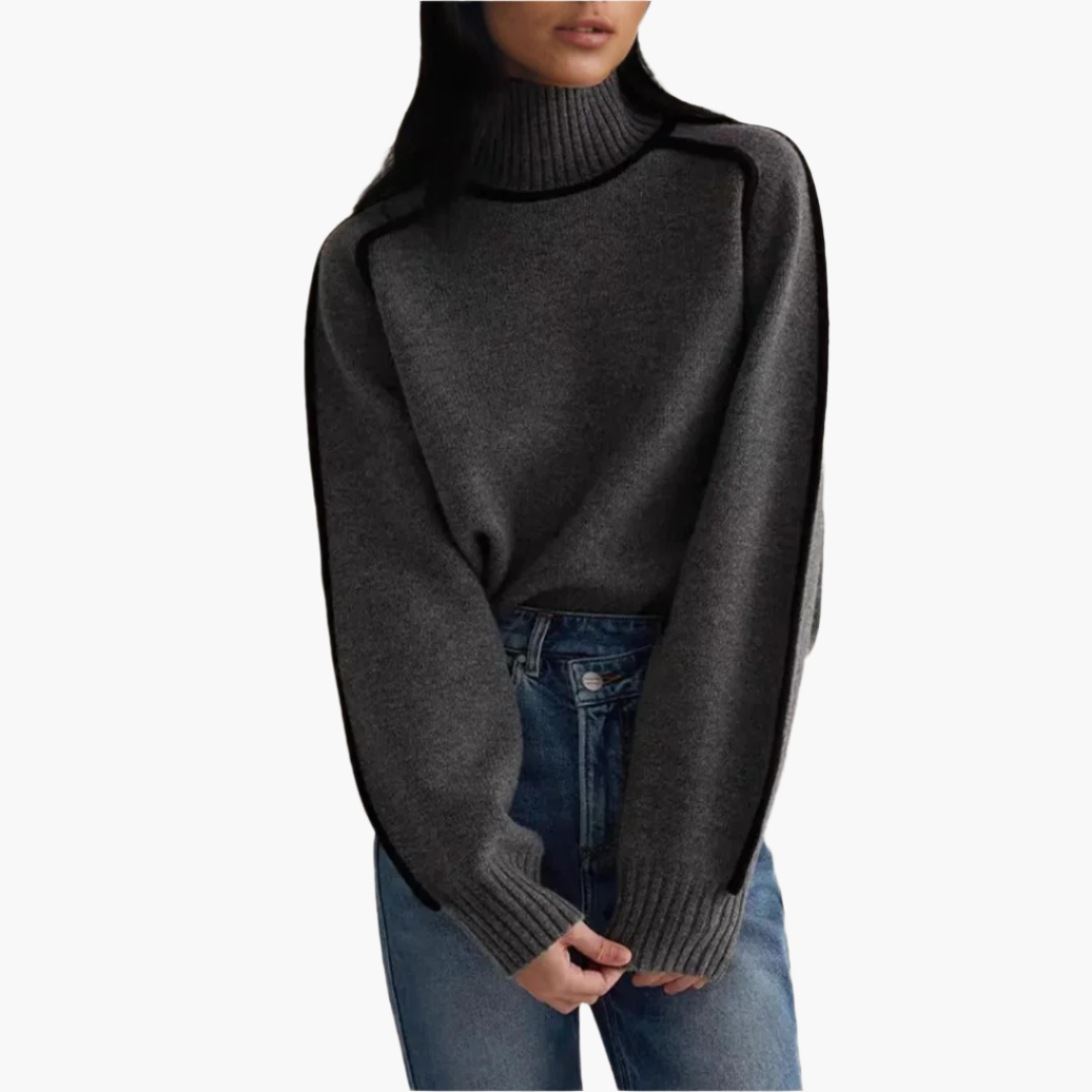 WW | Turtleneck Sweater - Modern Oversized Knit Sweater for Fall & Winter