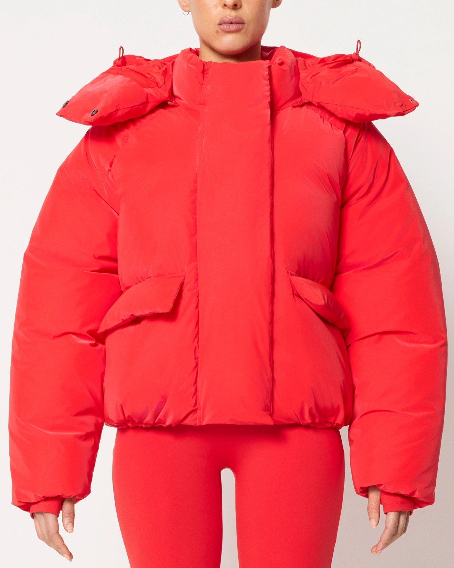 WW | Jacke Damen Hoher Kragen Kapuzen Reißverschluss Design Baumwollgefütterte Jacke