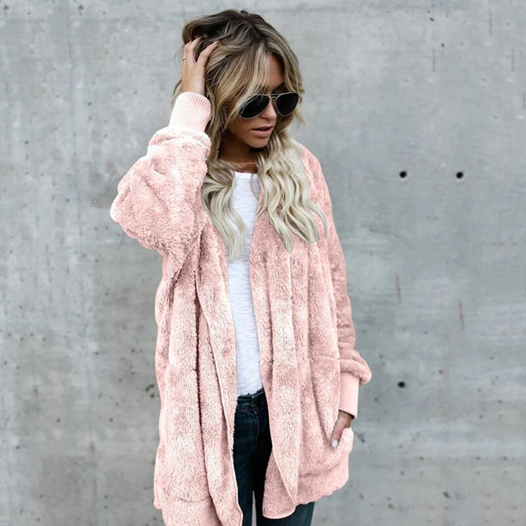 WW | Long Hooded Fleece Cardigan