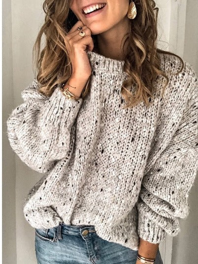 WW | Bequemer Strickpulli mit Rundhalsausschnitt