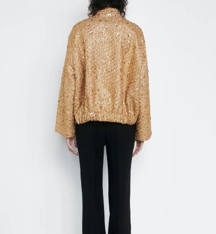 WW | Damenjacke mit Übergröße Goldenen Glitzer
