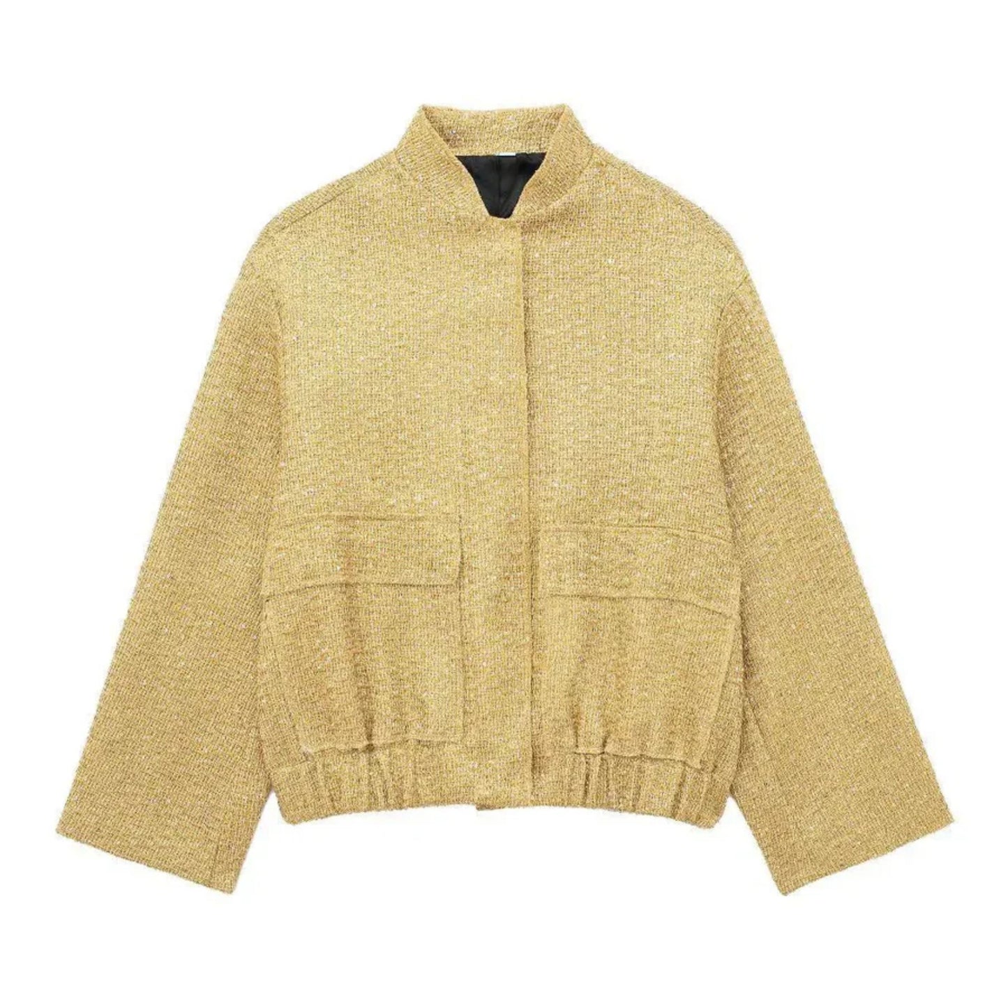 WW | Locker Sitzende Bomberjacke für Damen mit Glitzer