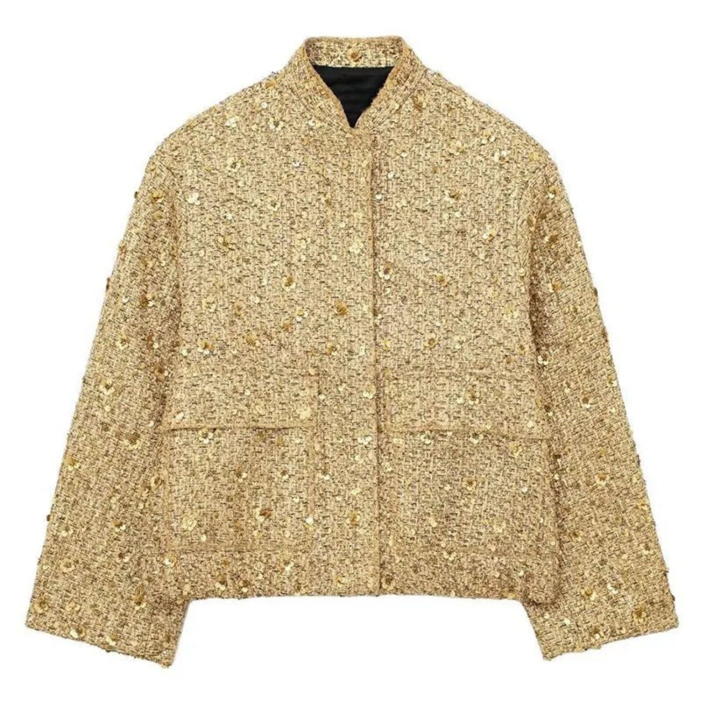 WW | Locker Sitzende Bomberjacke für Damen mit Glitzer