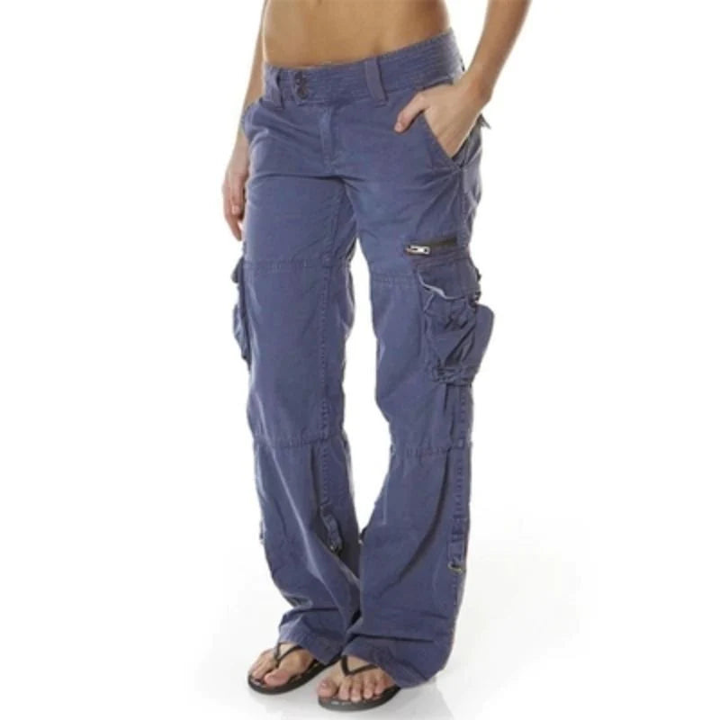 WW | Cargo Hose mit weitem Bein - Low Waist Utility Pants mit Seitentaschen im Y2K Streetstyle