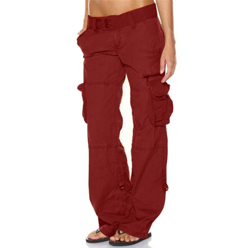 WW | Cargo Hose mit weitem Bein - Low Waist Utility Pants mit Seitentaschen im Y2K Streetstyle