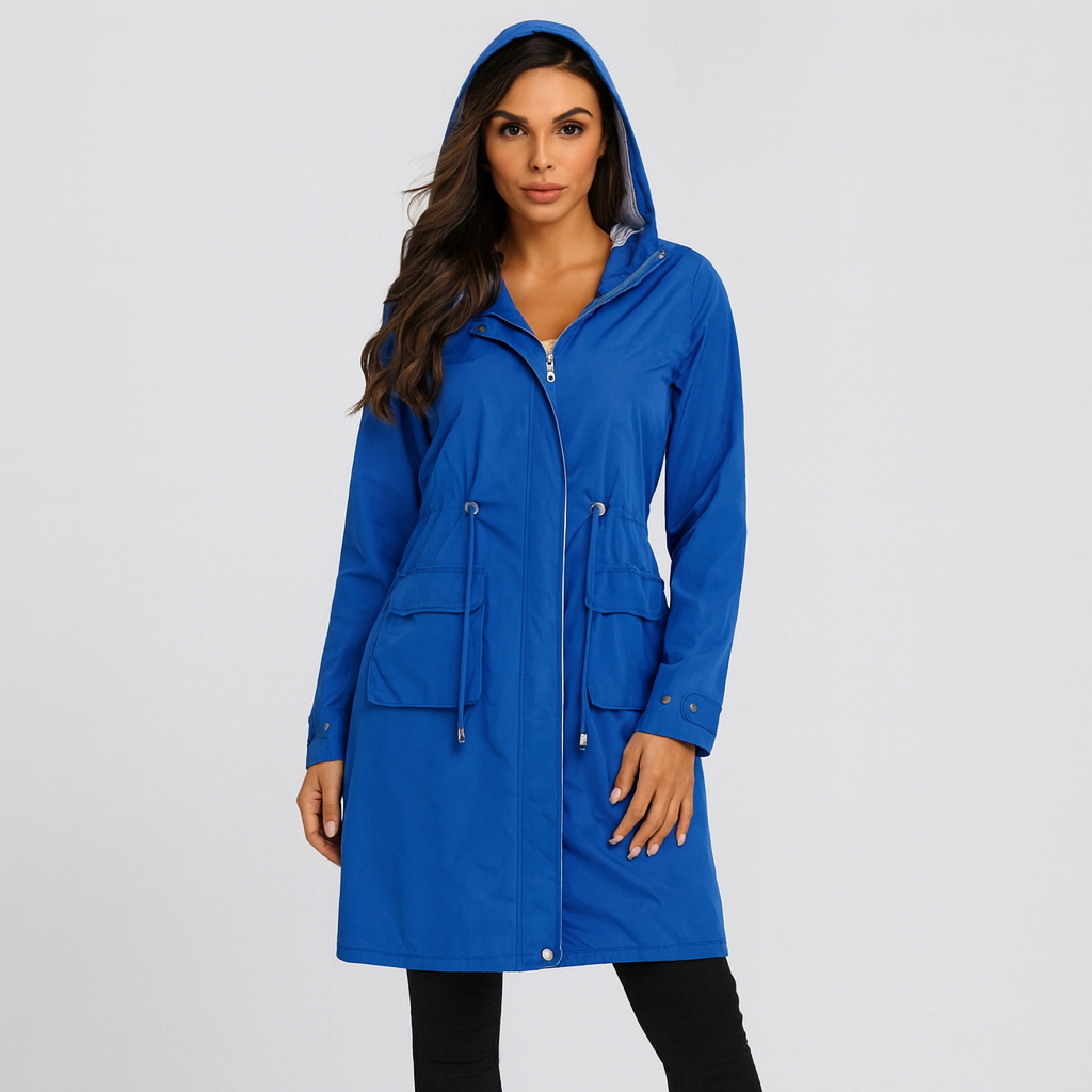 WW | Jacke mit Kapuze Kordelzug in Der Taille Wasserdichter Jacke Damenjacken