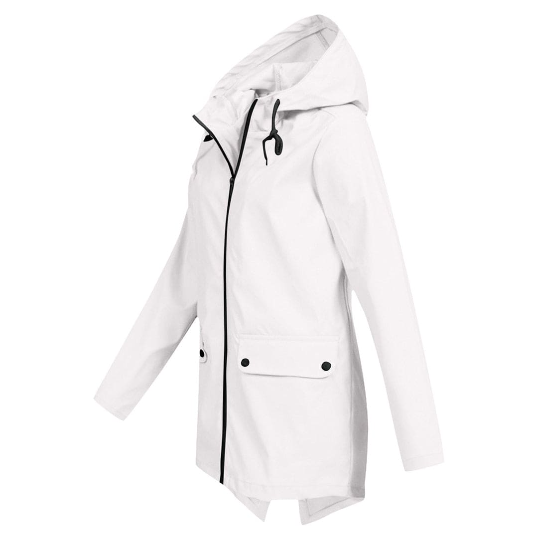 WW | Jacke Winddichter Damenjacke mit Kapuze und Halb Langer Passform für Den Herbst