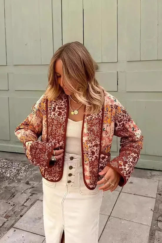 WW | Jacke Blumen Leichtgewichtig Ge Quiltete Jacke Damenjacke