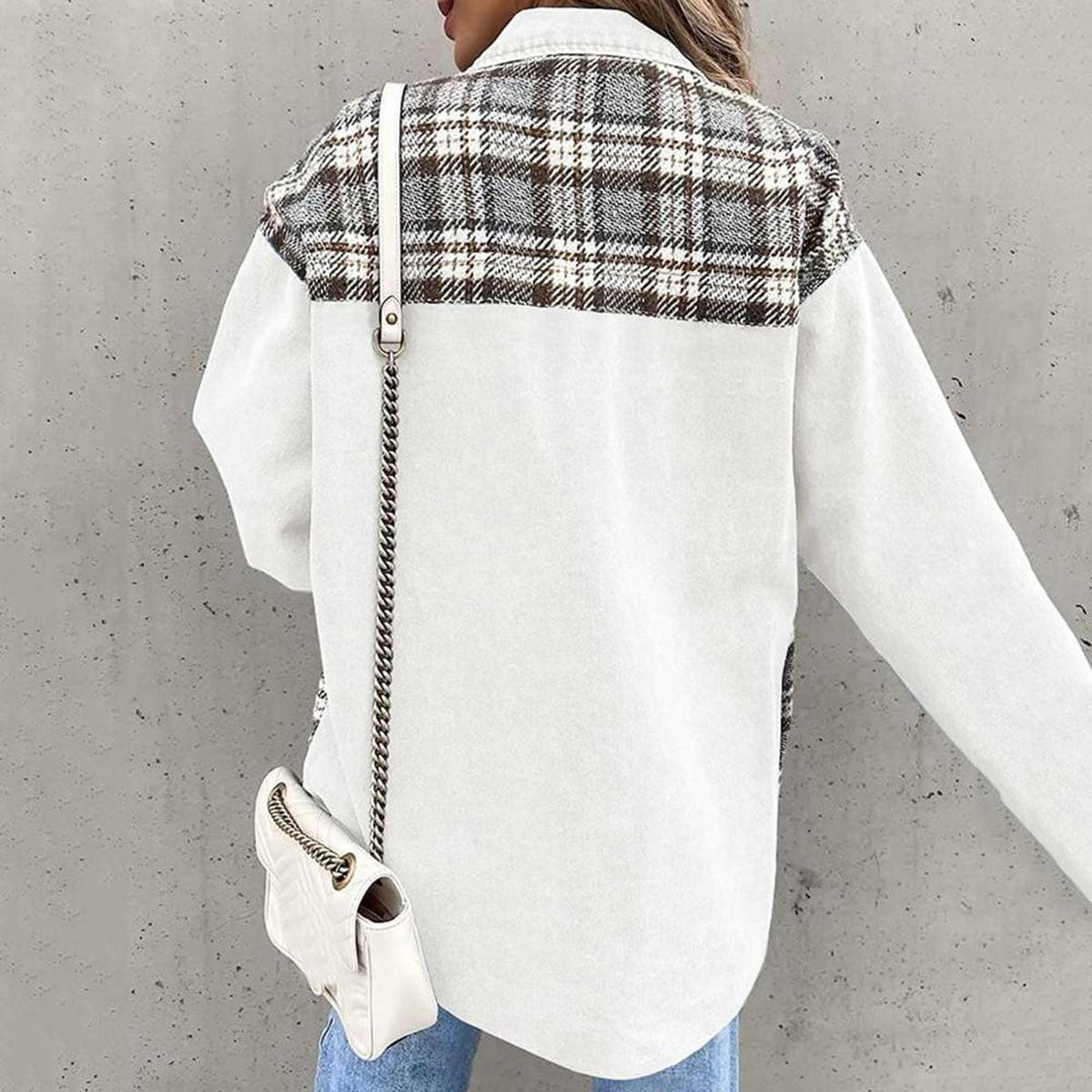 WW | Patchwork Plaid Freizeitjacke Für Frauen