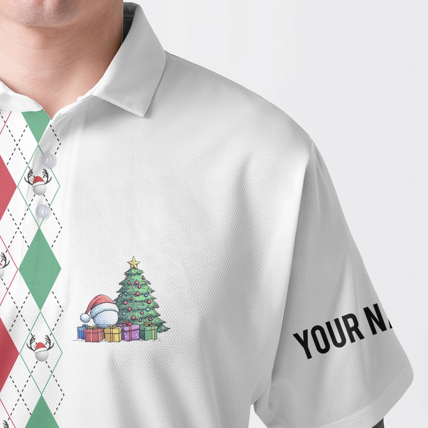 WW | Personalisierte Weihnachtsgeschenk Für Golfer Herren Poloshirt