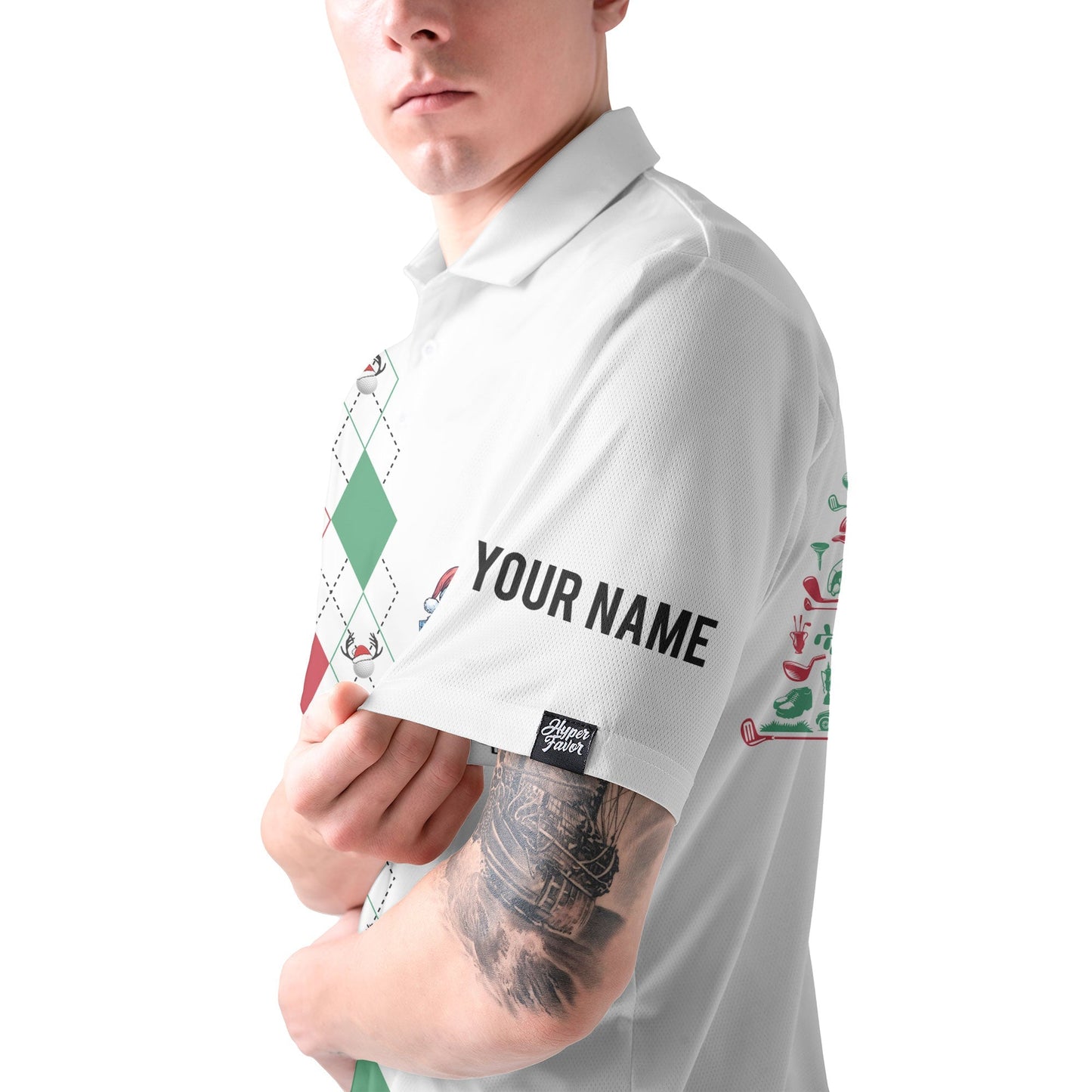 WW | Personalisierte Weihnachtsgeschenk Für Golfer Herren Poloshirt