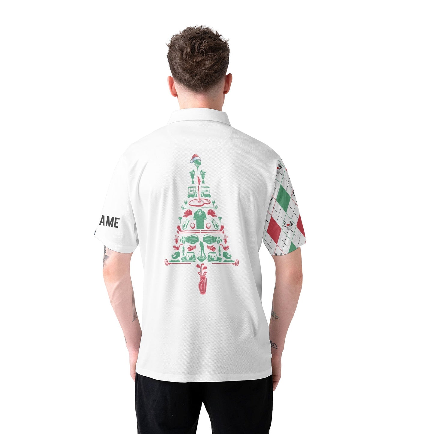 WW | Personalisierte Weihnachtsgeschenk Für Golfer Herren Poloshirt