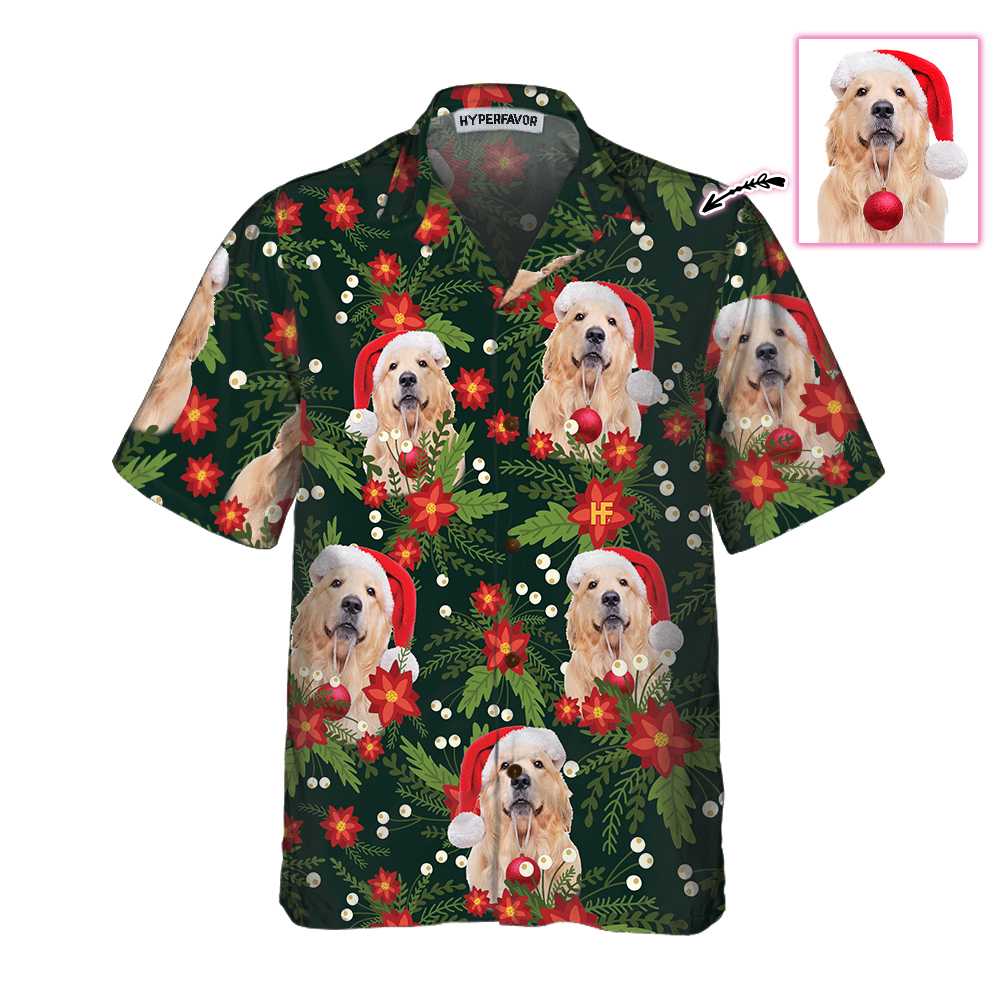 WW | Weihnachts Golden Retriever Custom Hawaiihemd, Lustiges Golden Retriever Shirt, Personalisierte Weihnachtsgeschenk