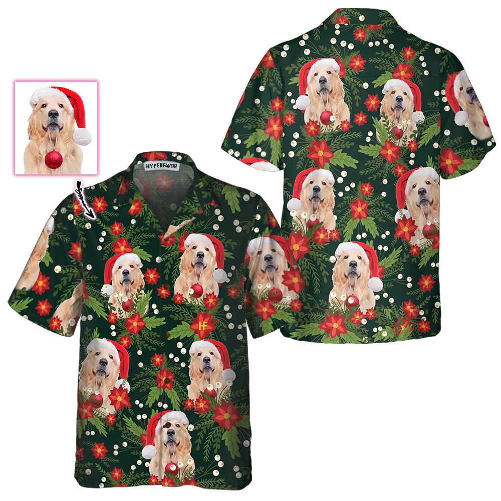 WW | Weihnachts Golden Retriever Custom Hawaiihemd, Lustiges Golden Retriever Shirt, Personalisierte Weihnachtsgeschenk