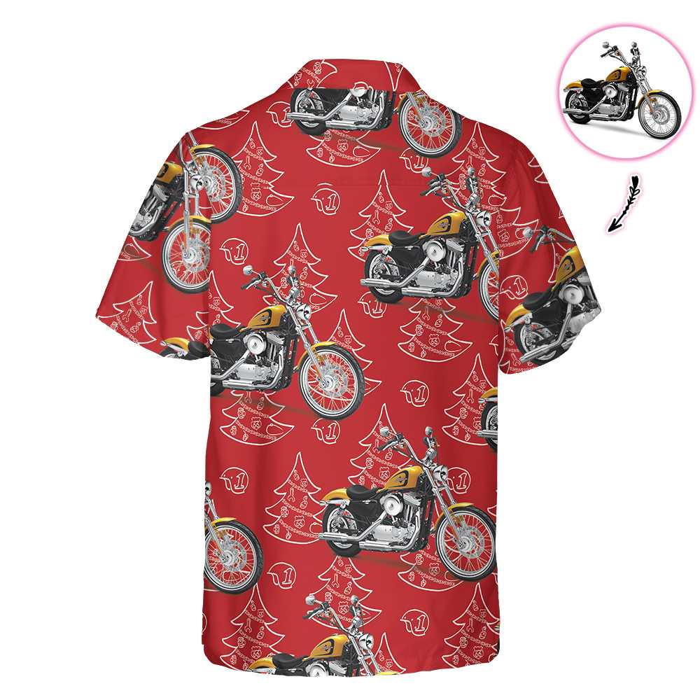 WW | Personalisierte Motorrad-Weihnachten benutzerdefinierte Hawaii-Hemd, lustiges Weihnachtsgeschenk für Biker