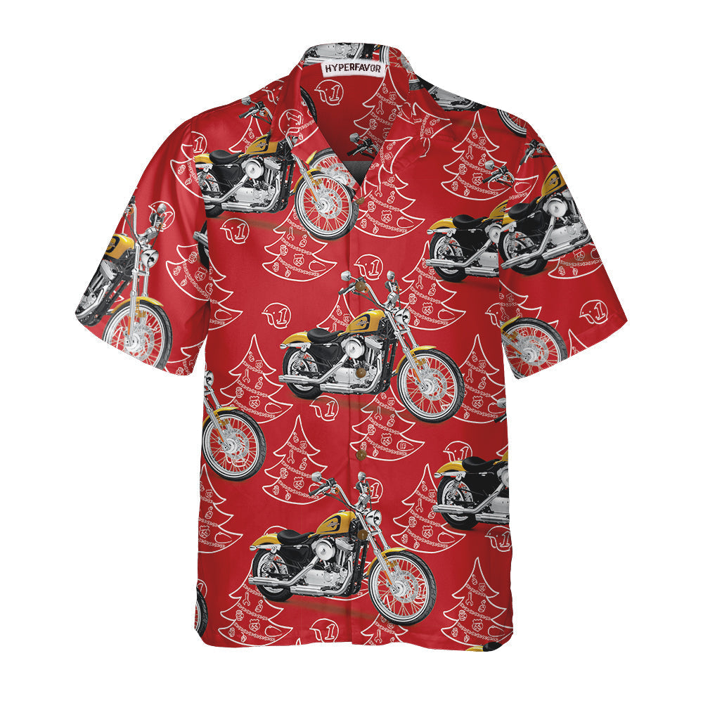 WW | Personalisierte Motorrad-Weihnachten benutzerdefinierte Hawaii-Hemd, lustiges Weihnachtsgeschenk für Biker