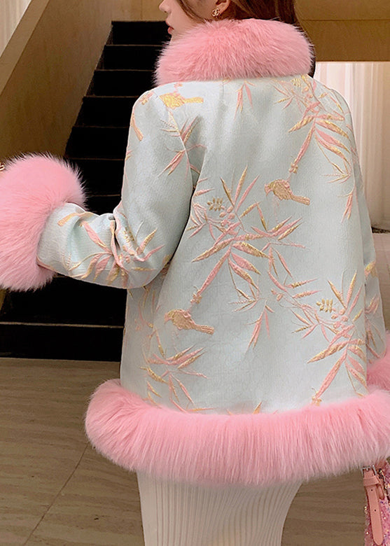 WW | Patchwork Button Leather and Fur Coats with Long Sleeves