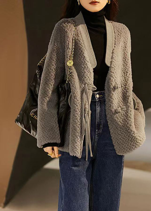 WW | Patchwork Wool Jackets with Tassel Button Winter