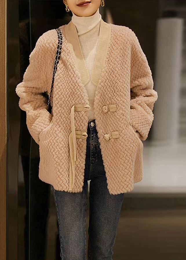WW | Patchwork Wool Jackets with Tassel Button Winter
