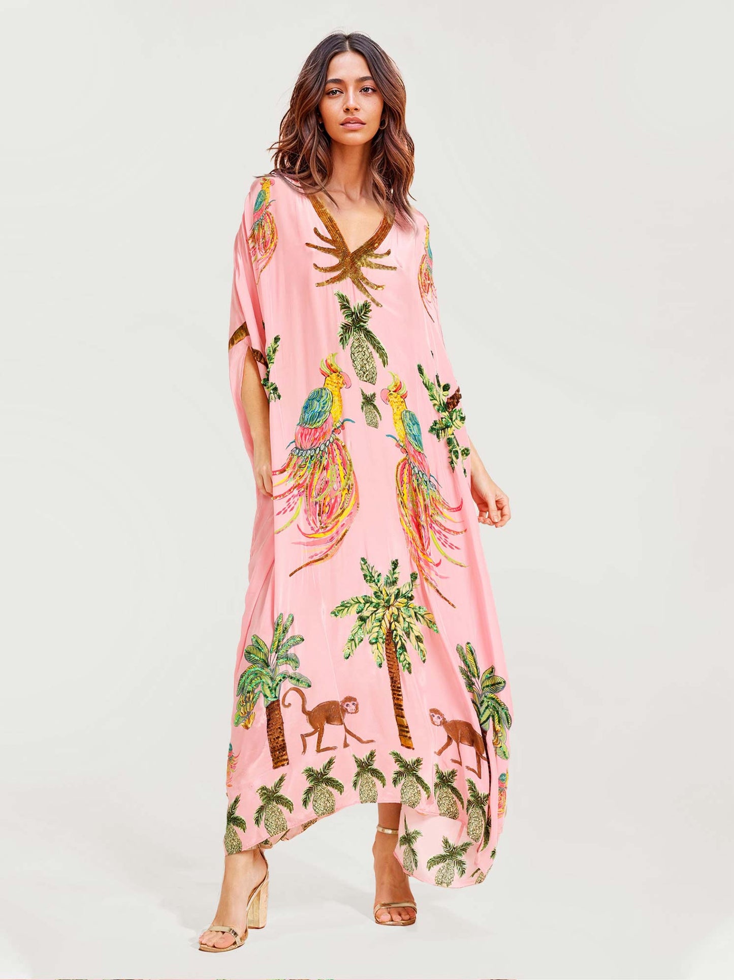 Elvara™ | Dress with Tropical Parrot Print