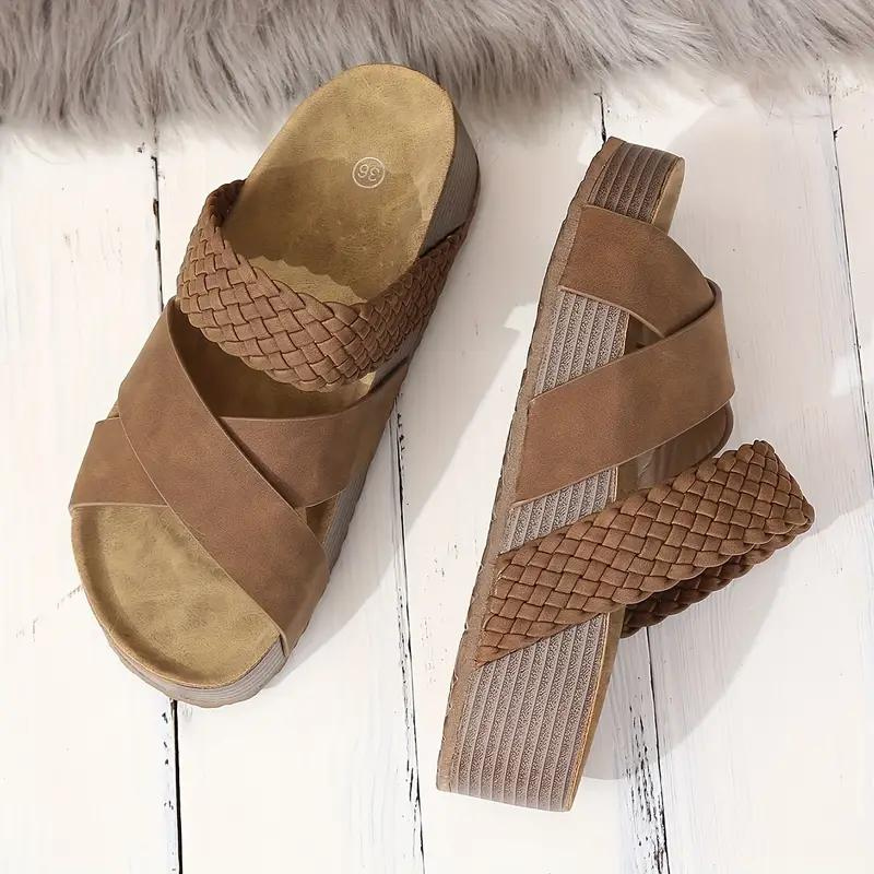 WW | Hausschuhe Slip On Kreuzriemen Schuhe für den Sommer Damen Sandalen