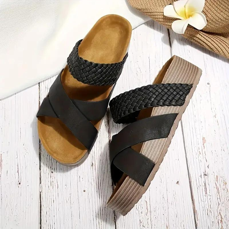 WW | Hausschuhe Slip On Kreuzriemen Schuhe für den Sommer Damen Sandalen