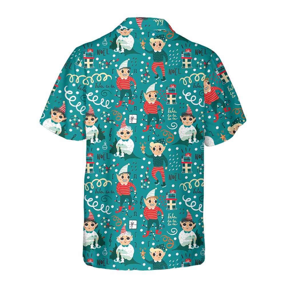 WW | Verspielt Weihnachts-Elfen Hawaiian Shirt, Lustiges Elf Weihnachts-Shirt, Beste Weihnachtsgeschenk-Idee