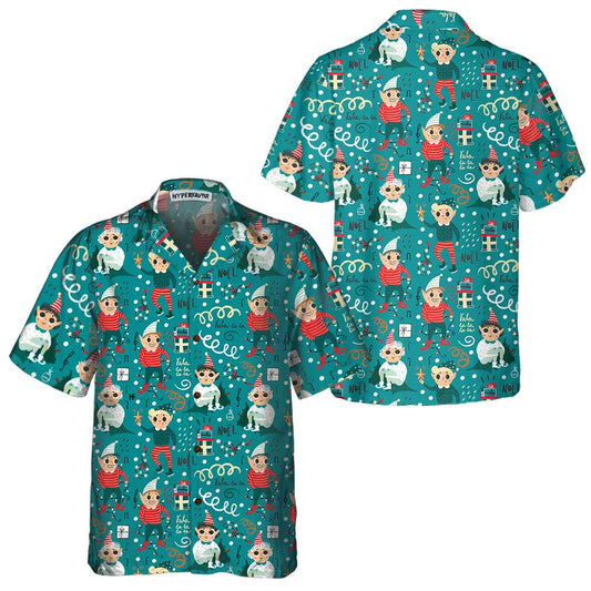 WW | Playful Christmas Elf Hawaiian Shirt, Funny Elf Christmas Shirt, Best Christmas Gift Idea