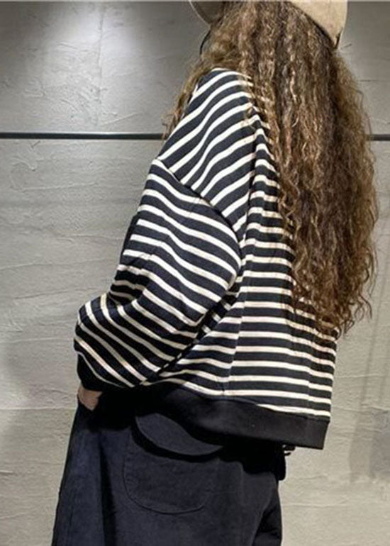 WW | Size Black Button Stand Collar Pockets Coats Long Sleeves
