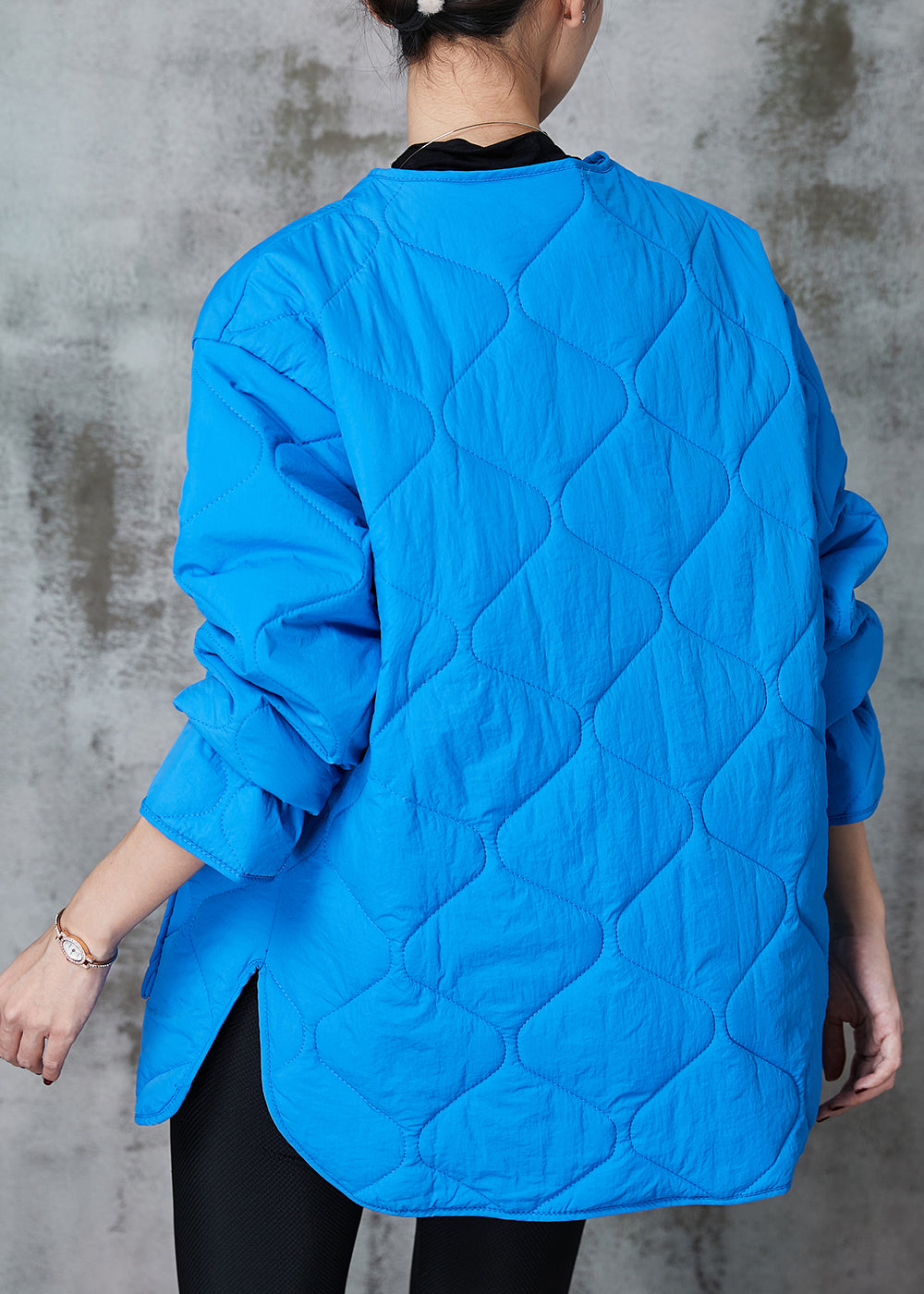 WW | Size Blue Plus Size Pockets Fine Cotton Filled Coats