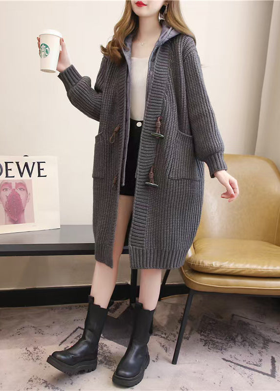 WW | Size Khaki Hooded Pocket Patchwork Cardigans