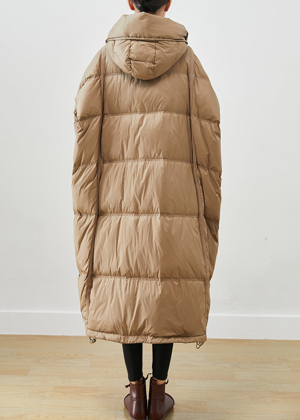 WW | Oversize Khaki Plus Size Drawstring Duck Feather Winter Coats Winter