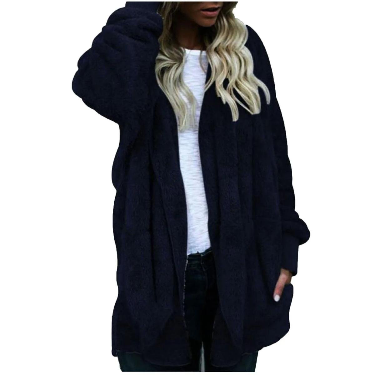 WW | Plus Size Samt Kapuzen Wintermantel