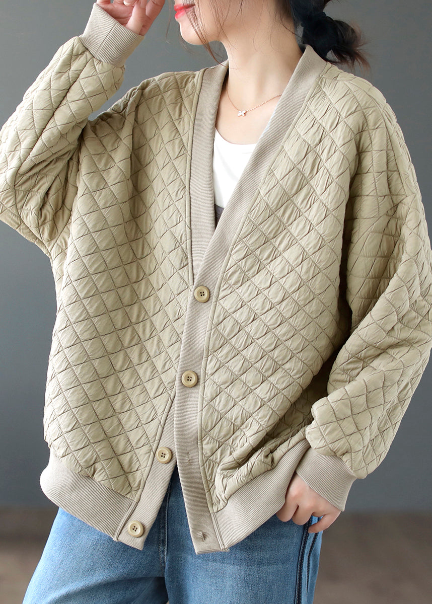 WW | Size Yellow V-Neck Button Cotton Cardigans Coats